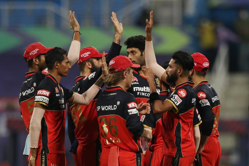 Mohammed Siraj of Royal Challengers Bangalore celebrates the wicket of David Warner captain of Sunrisers Hyderabad during the eliminator match of season 13 of the Dream 11 Indian Premier League (IPL) between the Sunrisers Hyderabad and the Royal Challengers Bangalore at the Sheikh Zayed Stadium, Abu Dhabi  in the United Arab Emirates on the 6th November 2020.  Photo by: Pankaj Nangia  / Sportzpics for BCCI