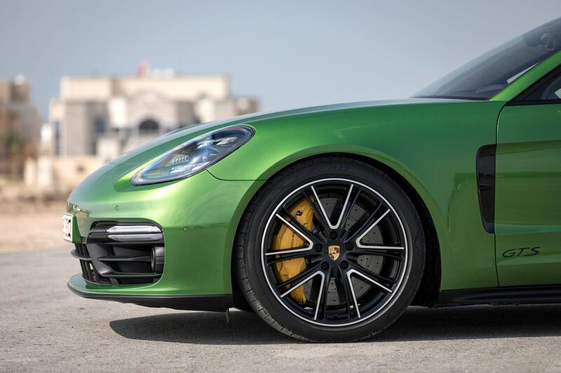 The exterior features 20-inch wheels. Porsche
