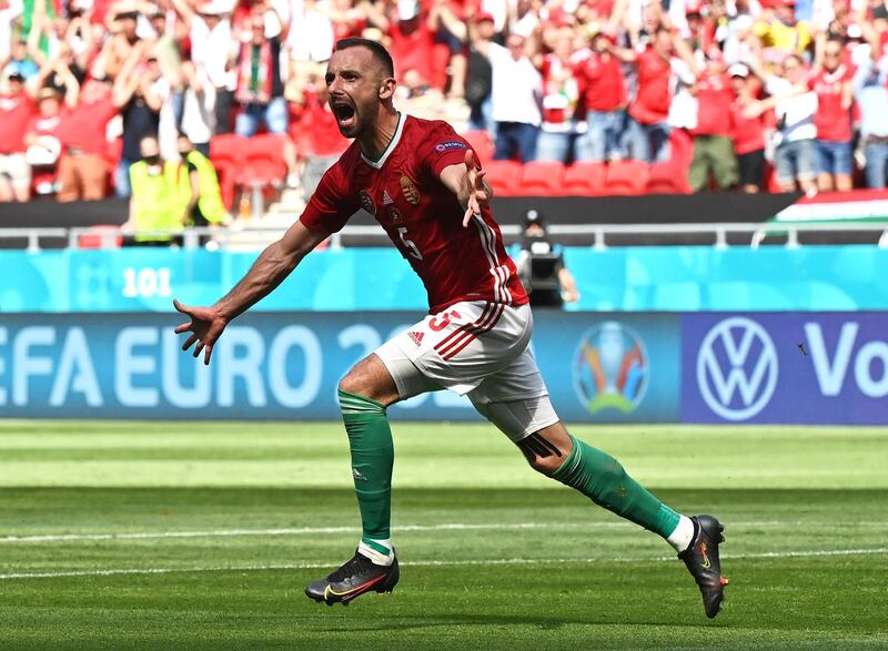 Attila Fiola celebrates after scoring. Getty