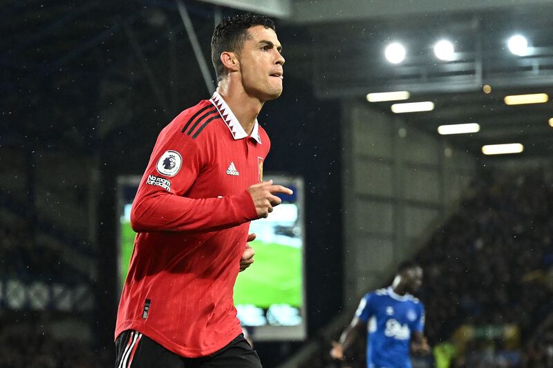  Cristiano Ronaldo celebrates scoring. AFP