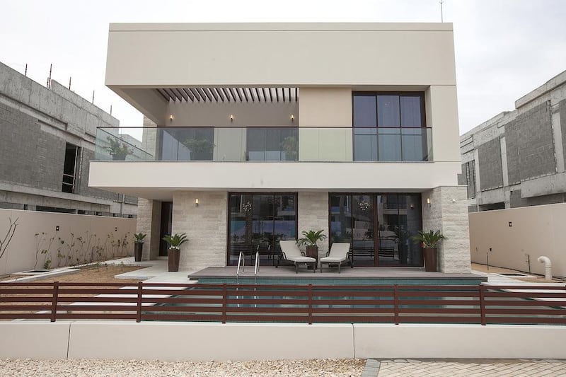 A type 6 villa. In total there are eight different types of villas in the project, combining different sizes, layouts and designs. Mona Al Marzooqi / The National