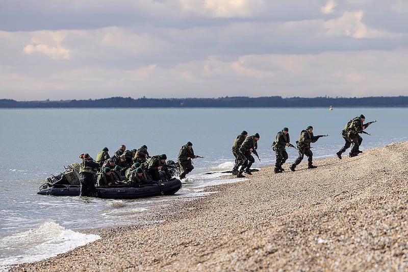 Ukrainian marines being trained in the UK. All photos: PA