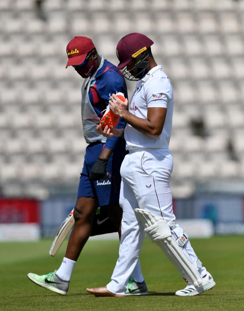 John Campbell leaves the field after injuring his toe. Getty