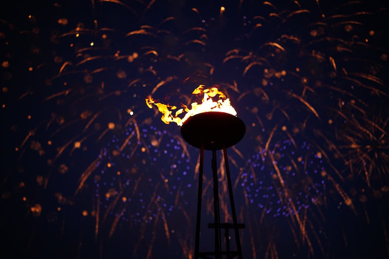 A platinum jubilee beacon is lit in Cardiff Bay, on day one of Queen Elizabth II's platinum jubilee celebrations. PA