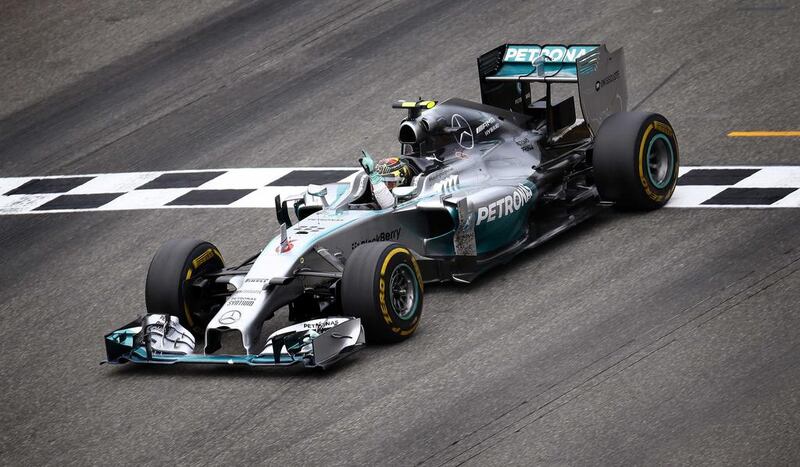 Mercedes-GP's Nico Rosberg celebrates as he wins the German Grand Prix. Reuters