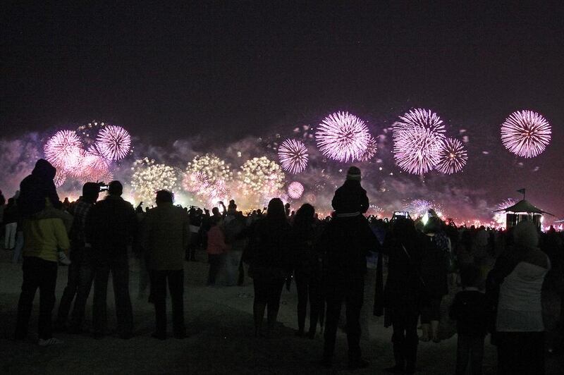 The six-minute display on the Palm Jumeirah spread across 100 kilometres of seafront, had been 10 months in the making and needed more than 200 pyrotechnicians to be dotted around the two sites to ensure everything went off without a hitch. Sarah Dea/The National