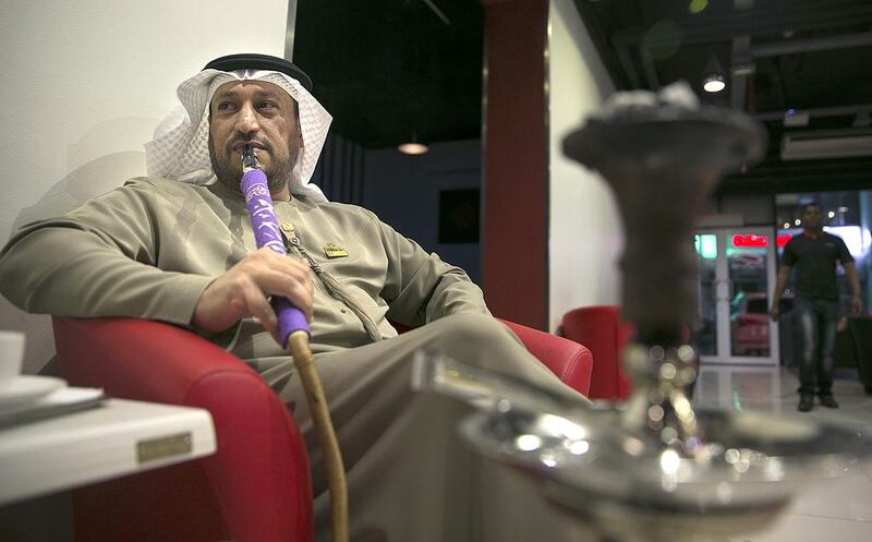 The Department of Economic Development says there are about 500 shisha cafes across Abu Dhabi, including 176 in Abu Dhabi city, 178 in Mussaffah, 90 in Al Ain and 11 in Al Gharbia. Silvia Razgova / The National