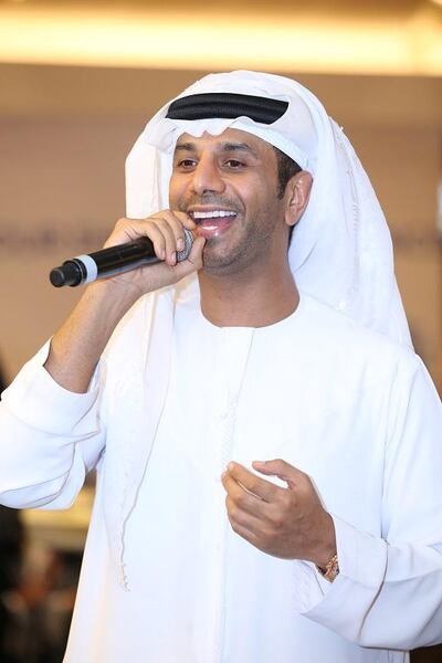 July 18, 2015- FUJAIRAH-  Emirati singer and composer Fayez Al Saeed performing for the first time in the Northern Emirates for an exclusive concert at Fujairah City Center shopping mall on Saturday night.
Courtesy Majid Al Futtaim *** Local Caption ***  AQ2W6752.jpg