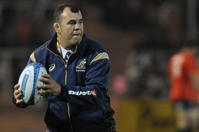 Michael Cheika in 2015 when he was Australia's rugby union head coach. AFP