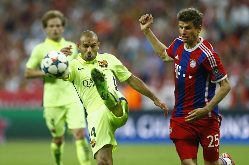 May 12, 2015 - Champions League semi-final, second leg. Bayern Munich 3 (Benatia 7', Lewandowski 59', Muller 74) Barcelona 2 (Neymar 15' & 29'): Medhi Benatia's early header had put Bayern in front but any comeback hopes were quickly dashed as Brazilian attacker Neymar struck twice in 15 minutes before the half-hour mark. Robert Lewandowski and Thomas Muller earned the Germans victory on the night but Barca prevailed 5-3 on aggregate and would go on to beat Juventus in the final - the Catalan club's last victory in the competition. After the Bayern win, Barcelona manager Luis Enrique said: "It's a great achievement to reach the final ... This is our mission. This is what it means to be part of Barca." AP