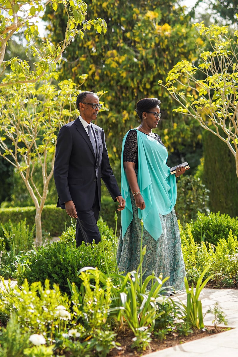 Rwandan President Paul Kagame and his wife Jeannette.  Reuters 