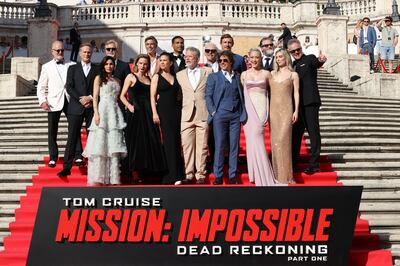 The cast of Mission: Impossible – Dead Reckoning Part One in Rome. Getty