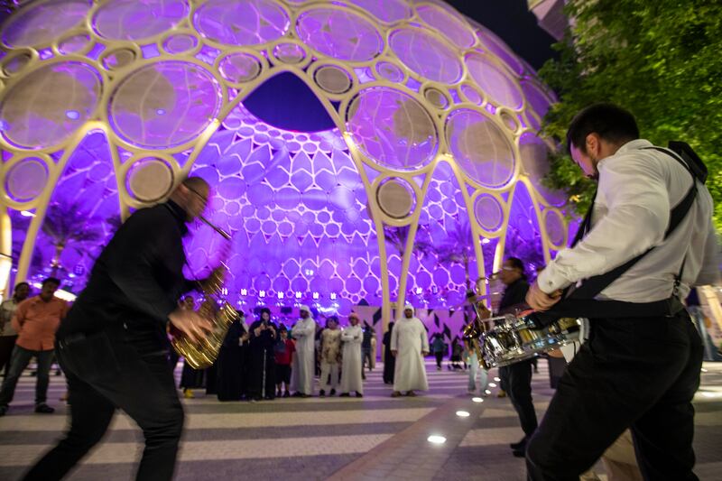 Entertainers at the opening of Al Wasl Dome.