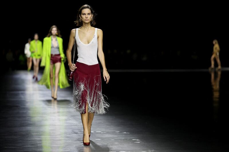 New Gucci mixes Tom Ford-era slick, with new elements such as fringing. Reuters 