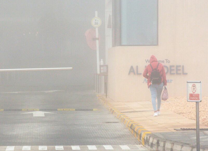 Abu Dhabi, United Arab Emirates, January 21, 2021.  Foggy morning at the Al Bandar area, Abu Dhabi.
Victor Besa/The National 
Section:  NA/Weather