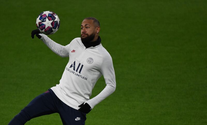 Paris Saint-Germain's Brazilian forward Neymar during training. AFP