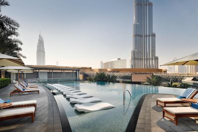 An infinity pool with Burj Khalifa views and in-pool loungers - that will certainly do. Photo / Supplied