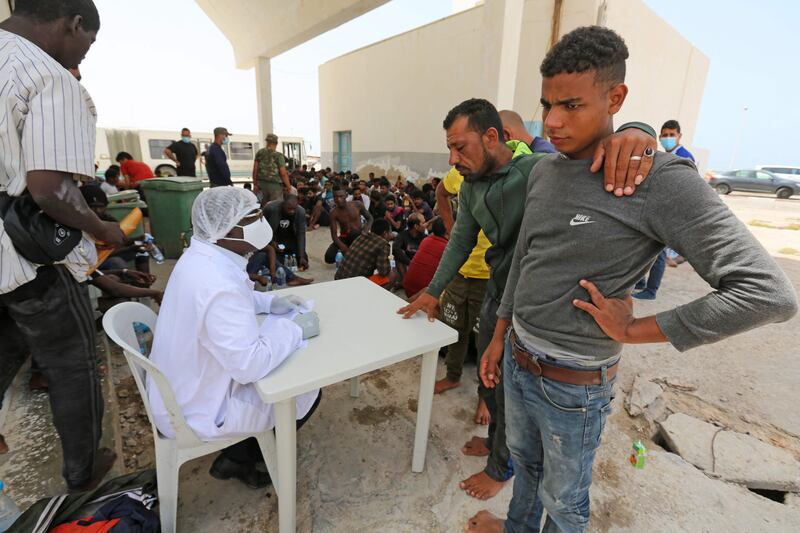 Migrants rescued by Tunisia's national guard during an attempted crossing of the Mediterranean. AFP