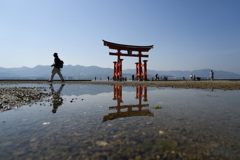 The leaders will also visit the Grand Torii Gate at Itsukushima Shrine on Miyajima Island. Getty 