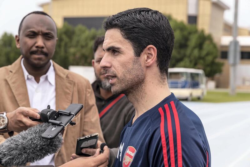 DUBAI, UNITED ARAB EMIRATES. 10 FEBRUARY 2020. Mikel Arteta Amatriain is a Spanish professional football coach and former player. He is currently the head coach at Premier League club Arsenal. (Photo: Antonie Robertson/The National) Journalist: John McAuley. Section: Sport.

