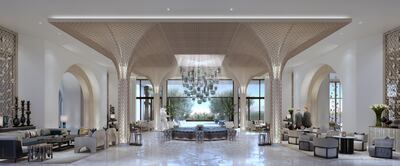 The lobby of Palace Dubai Creek Harbour Hotel. Photo: Emaar