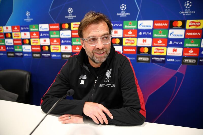 LIVERPOOL, ENGLAND - FEBRUARY 18:  Jurgen Klopp, Manager of Liverpool speaks to the media during a Liverpool Press Conference at Melwood Training Ground on February 18, 2019 in Liverpool, England.  (Photo by Clive Brunskill/Getty Images)