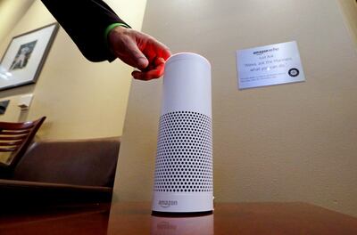 FILE - In this May 17, 2017 file photo, an Amazon Alexa device is switched on for a demonstration in Seattle. Two universities in the Northeast have received more than $1 million to study whether voice-assistant devices like Amazon's Alexa could help detect early signs of memory problems. (AP Photo/Elaine Thompson, File)