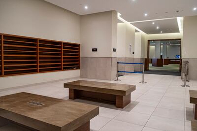 The receiving area of the City Centre Al Zahia prayer room in Sharjah. Antonie Robertson / The National