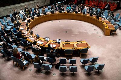 Permanent Representative of China to the United Nations, Zhang Jun, speaks during a UN Security Council meeting at the 76th UN General Assembly on September 23. AFP