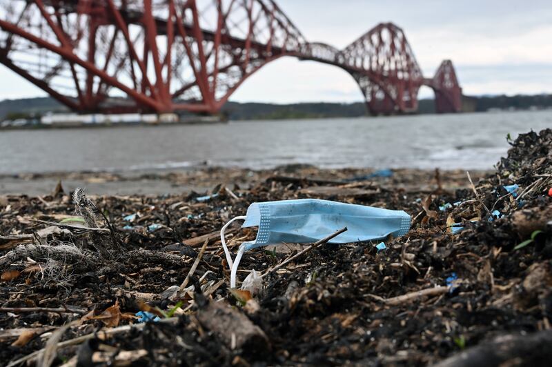 Face-mask litter increased by 9,000 per cent in the first seven months of the pandemic. Getty Images