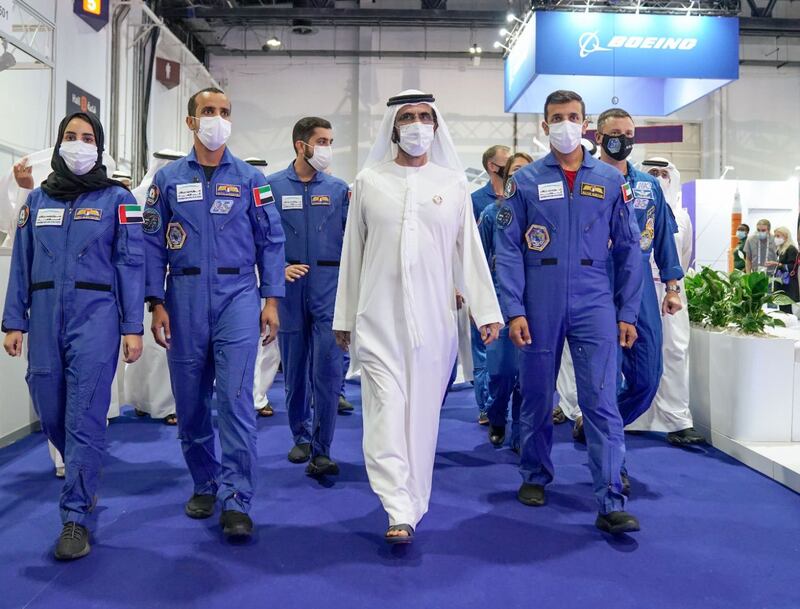 Sheikh Mohammed bin Rashid, Vice President and Ruler of Dubai, visits the International Space Exhibition and Conference in Dubai.  All photos: Dubai Media Office
