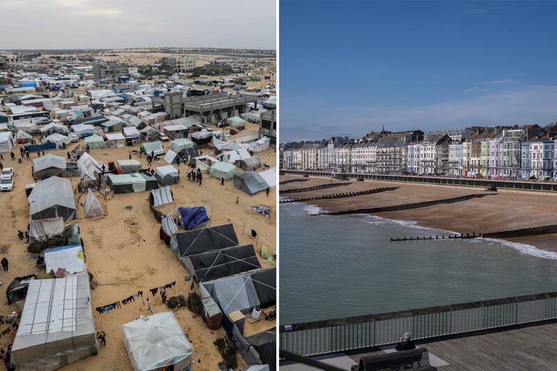 Al Mawasi, in southern Gaza, and Hastings, on England's south coast, have formed a friendship. Getty Images