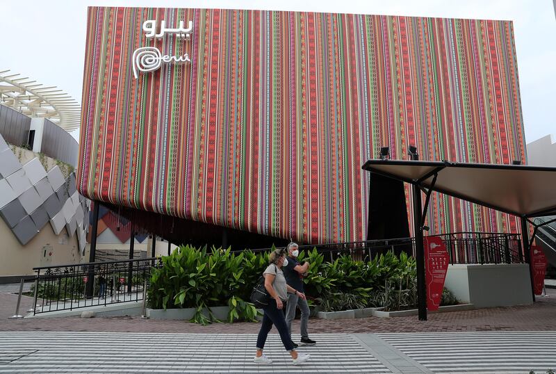 View of the Peru Pavilion, closed because of rain damage. Pawan Singh / The National