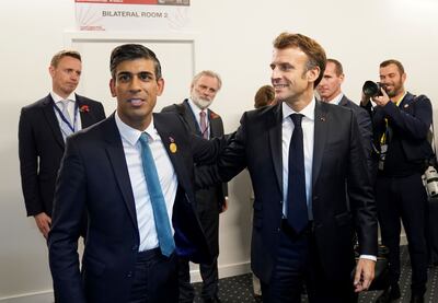 Mr Sunak with French President Emmanuel Macron. France and Britain have struck a more upbeat tone after years of Brexit-related tension. Getty 