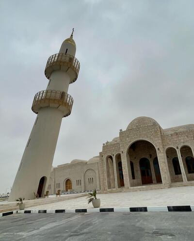 The minaret at mosque has two balconies and an incline of 20 degrees. Photo: Anna Wahidi  