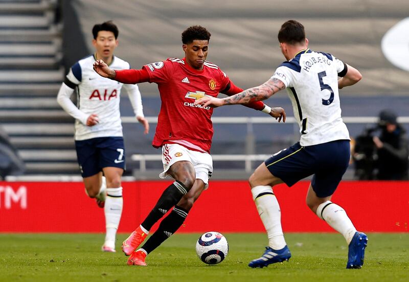 Marcus Rashford 7. Felt he’d been fouled by Lo Celso on a rare first half attack after a slow start to the game by both teams. Missed out on the winning action as he’d been replaced by Greenwood. PA
