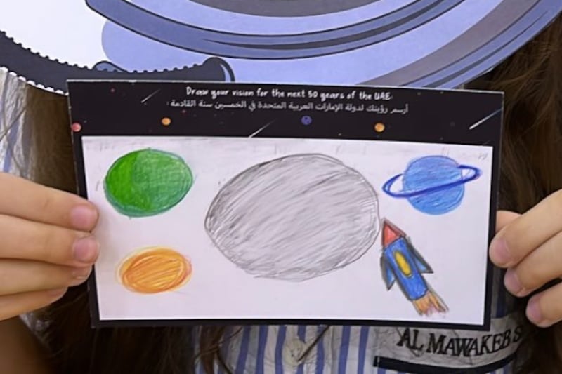 Jeff Bezos’s Blue Origin will fly about 100,000 postcards created by UAE pupils into space and return them to their senders with a ‘flown to space’ stamp. Photo: Hazza Al Mansouri Instagram