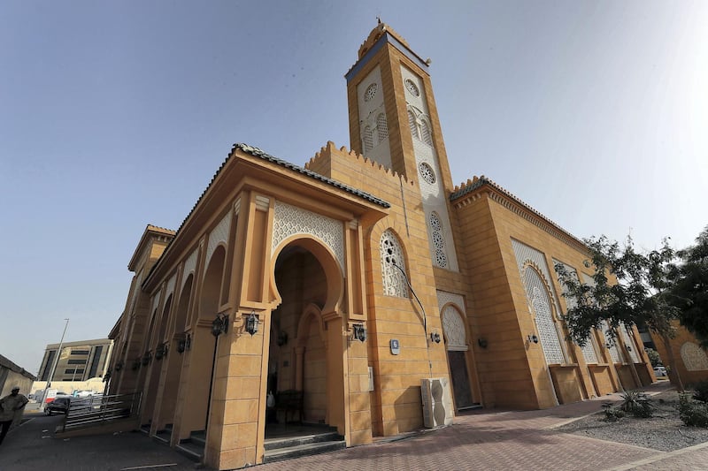 ABU DHABI , UNITED ARAB EMIRATES , MAY 29 – 2018 :- Outside view of the Sheikh Hamdan Bin Mohammed Al Nahyan mosque in Abu Dhabi.  ( Pawan Singh / The National )  For News. Story by John Dennehy