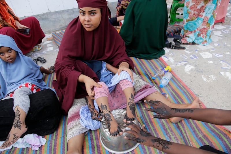 Henna designs are the order of the day in Mogadishu. AP