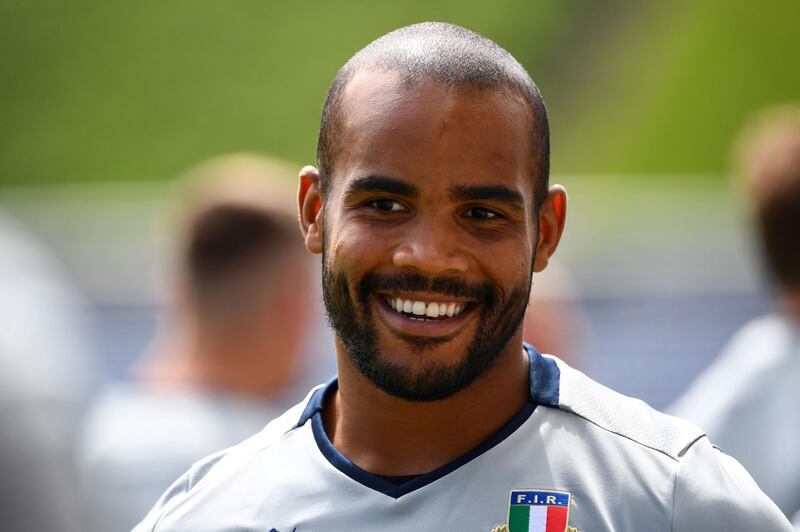 File photo Italy rugby player Maxime Mbanda, who is now a volunteer ambulance driver in Parma. AFP