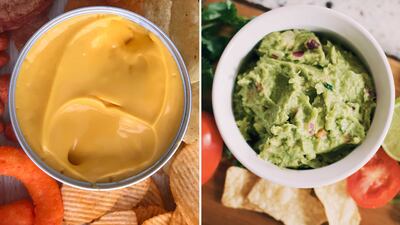 Replace a cheese dip with guacamole. Photos: Luis Cortes and Tessa Rampersad on Unsplash 