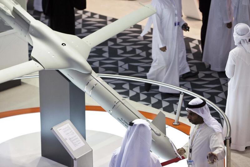 Tawazun stand at the Dubai Airshow in Dubai World Central. Antonie Robertson/The National