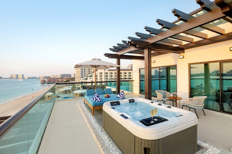 Luxury suites at the resort have Jacuzzis on their terraces.