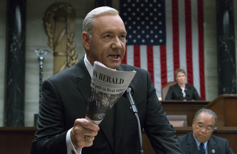 Actor Kevin Spacey in a scene from TV show House of Cards, which has already dropped him from its closing season