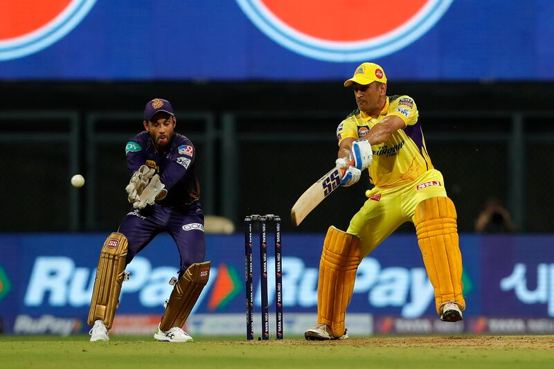 MS Dhoni bats during the Chennai Super Kings' IPL natch against Kolkata Knight Riders at the Wankhede Stadium in Mumbai. Photo: Sportzpics