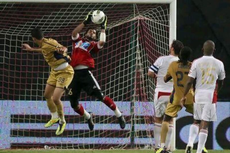 Goal keeper Khalid Saif Al Senani, right, has left Al Jazira and joined Al Dhafra's efforts to join the Pro League through the play-off system in September.