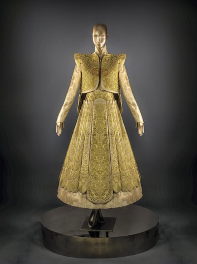 Guo Pei's gold traditional bridal dress is up for auction through Sotheby's London on October 29. Photo: Sotheby's