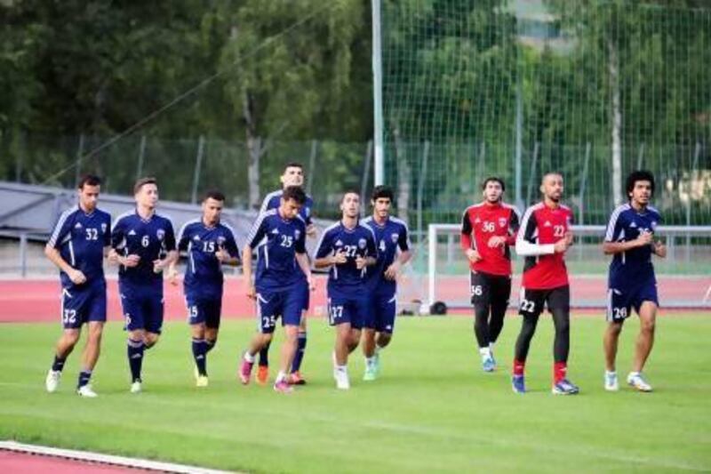 Al Ain players training in Linz at their training camp August 2013 (Courtesy Al Ain FC)