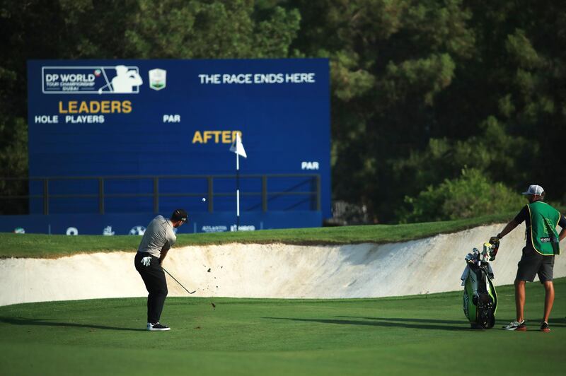 Danny Willett of England hits an approach shot. Getty