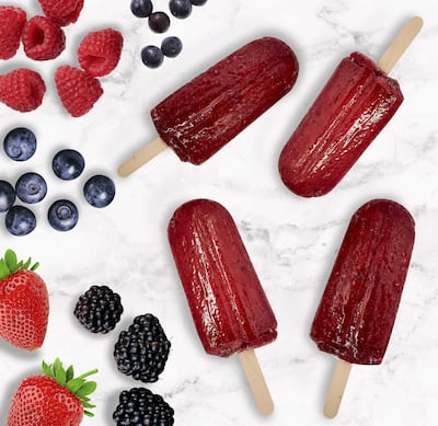 Vegan fruit popsicles from The Brooklyn Creamery can be ordered via Deliveroo in Dubai, Abu Dhabi and Sharjah. Supplied